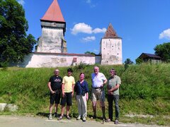 Storchzähler in Mergeln: Sven Jonas, Andreas Zeck, Konsulin Wiebke Oeser, Friedrich Philippi, Anselm Ewert
Foto: Matthias Ewert