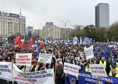 Tausende Gewerkschafter protestierten am Mittwoch in der Hauptstadt | Foto: BNS