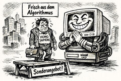 Mit ChatGPT generierte Karikatur