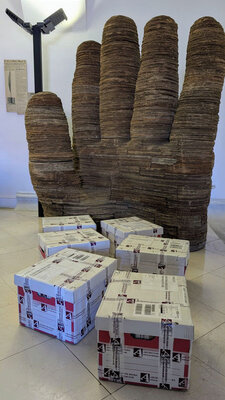 159 Fachpublikationen, herausgegeben von Archetype Books, sind vor Kurzem in Temeswar eingetroffen und sollen die Bibliothek des Kunstmuseums bereichern. Foto: MNArT