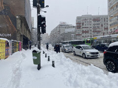 Der Verkehr auf der Calea Dorobanți (Kreuzug Stefan cel Mare) ging nur schleppend. Foto: Valentin Brendler